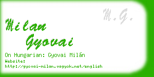 milan gyovai business card
